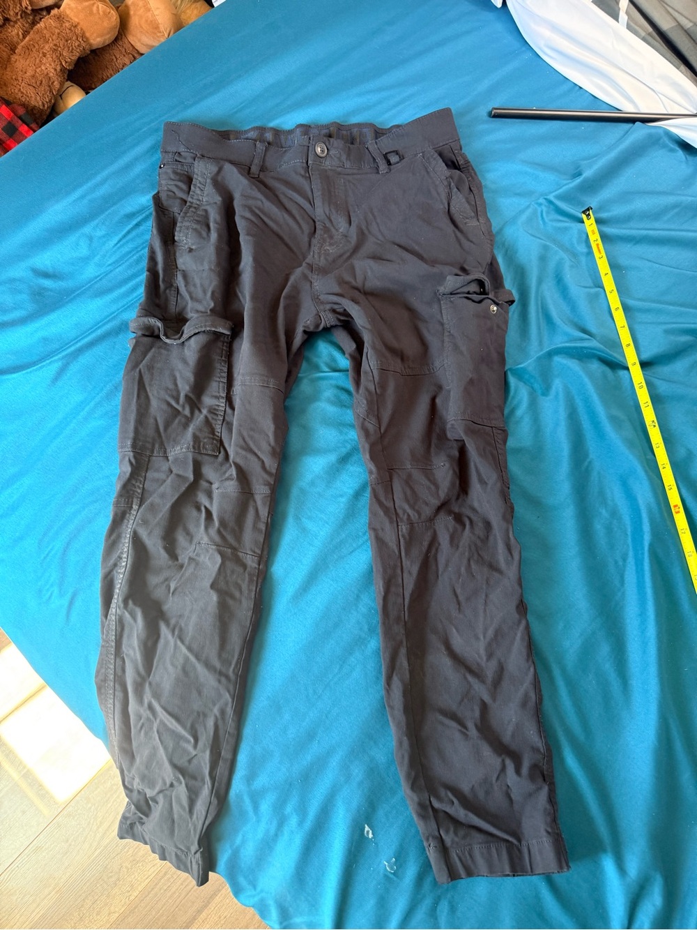 Men's Black Tactical Cargo Pants with Multiple Pockets